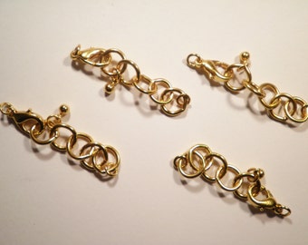 8 Vintage Goldplated 2" Extender Chains with Lobster Claw Clasp