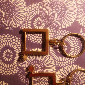 2 Vintage Goldplated Keyrings with Square Key Loop