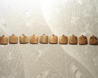 1 Set of Coppercoated Ten Commandments Charms