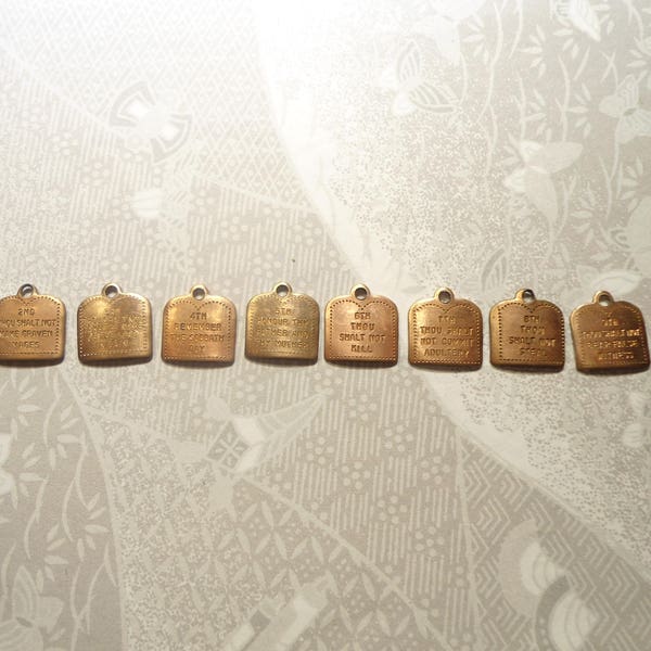 1 Set of Coppercoated Ten Commandments Charms