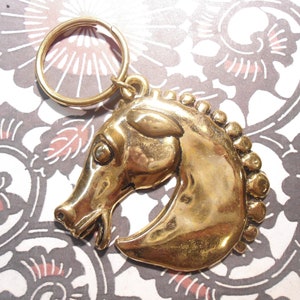 1 Brassplated Horse Head Stallion Head Key Ring Keyring Keychain