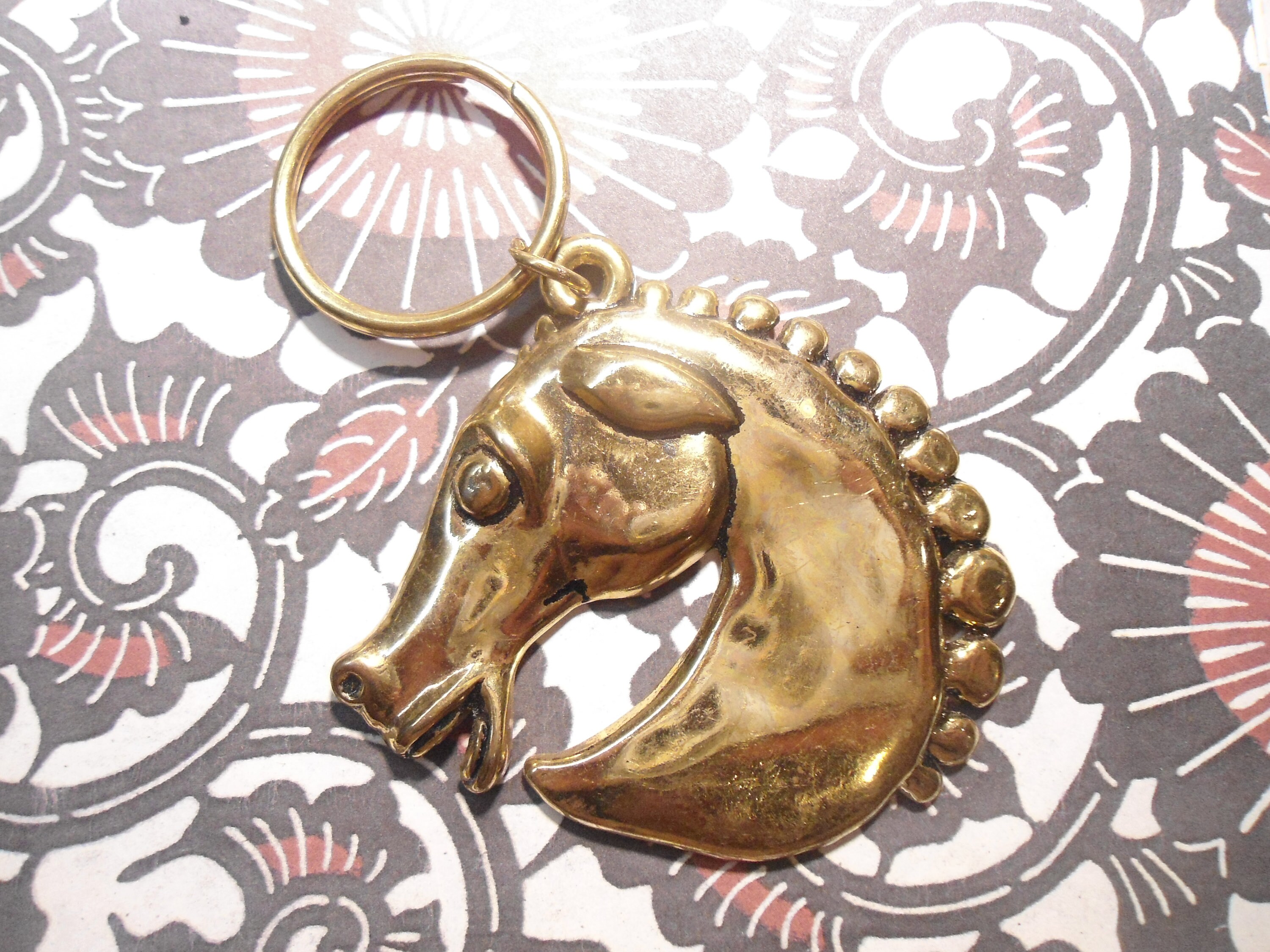 1 Brassplated Horse Head Stallion Head Key Ring Keyring Keychain Etsy Australia