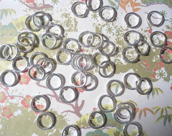 72 Silverplated 8x1mm Jump Rings