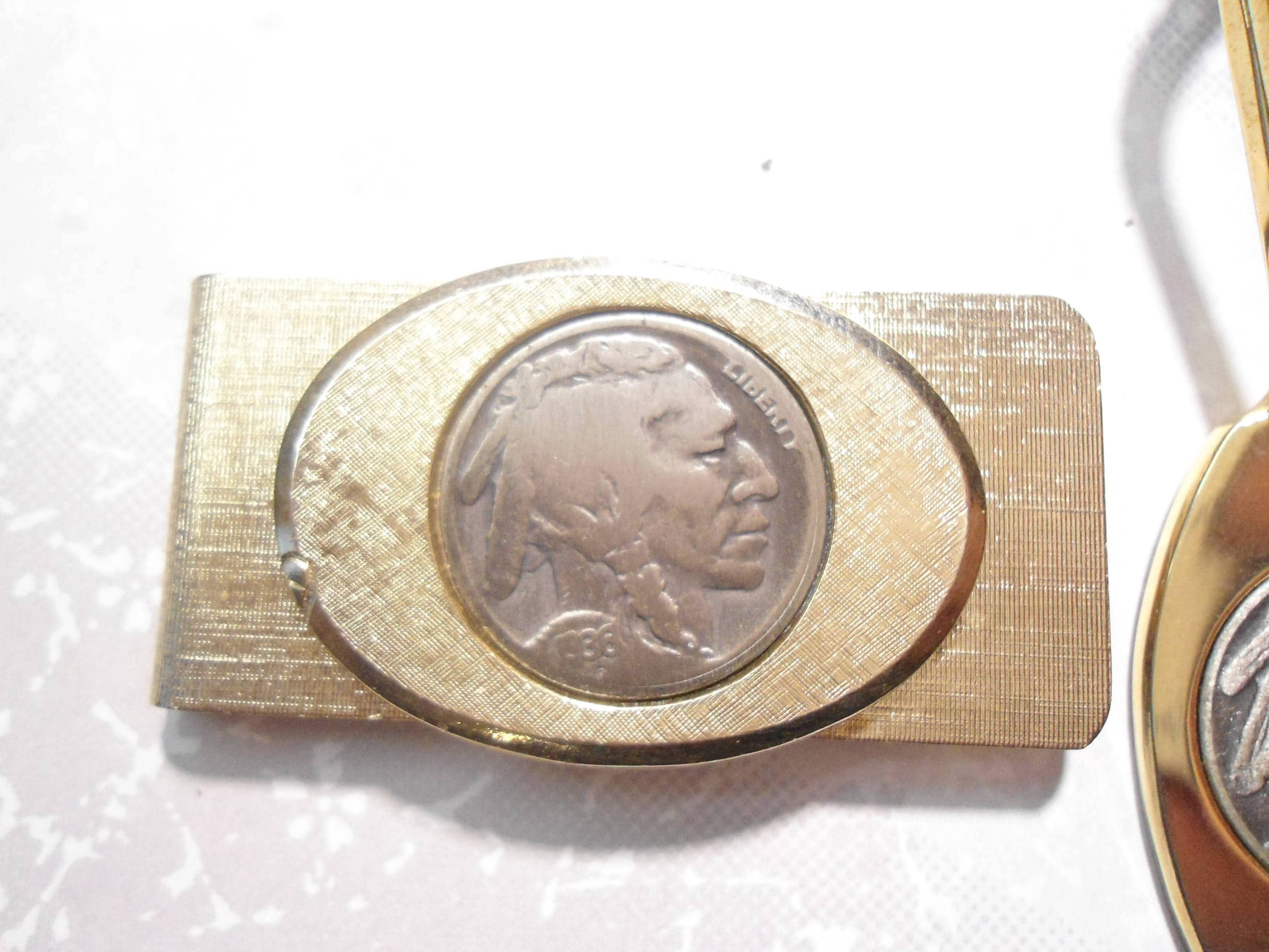 バッファローニッケルのマネークリップとキーリングセット1個 - Etsy 日本