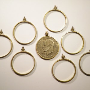 2 Brass Eisenhower and Liberty 38mm Coin Bezels Coin Holders