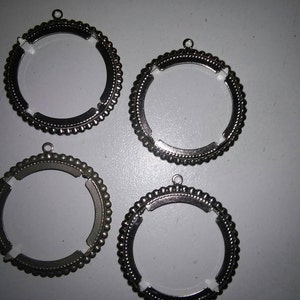 4 Vintage Silverplated Eisenhower  Dollar Coin Bezel Pendant