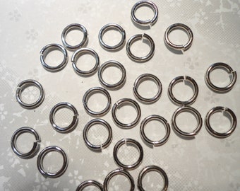 24 Silverplated 11mm Jump Rings Split Rings