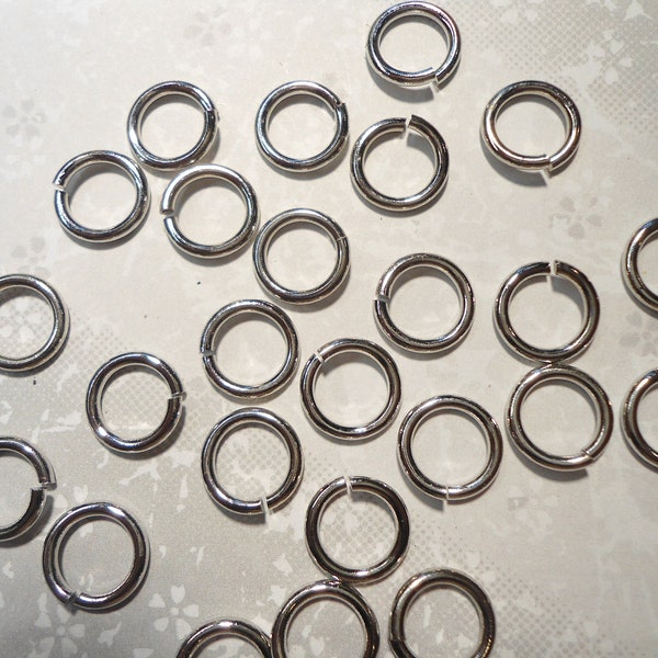 24 Silverplated 11mm Jump Rings Split Rings