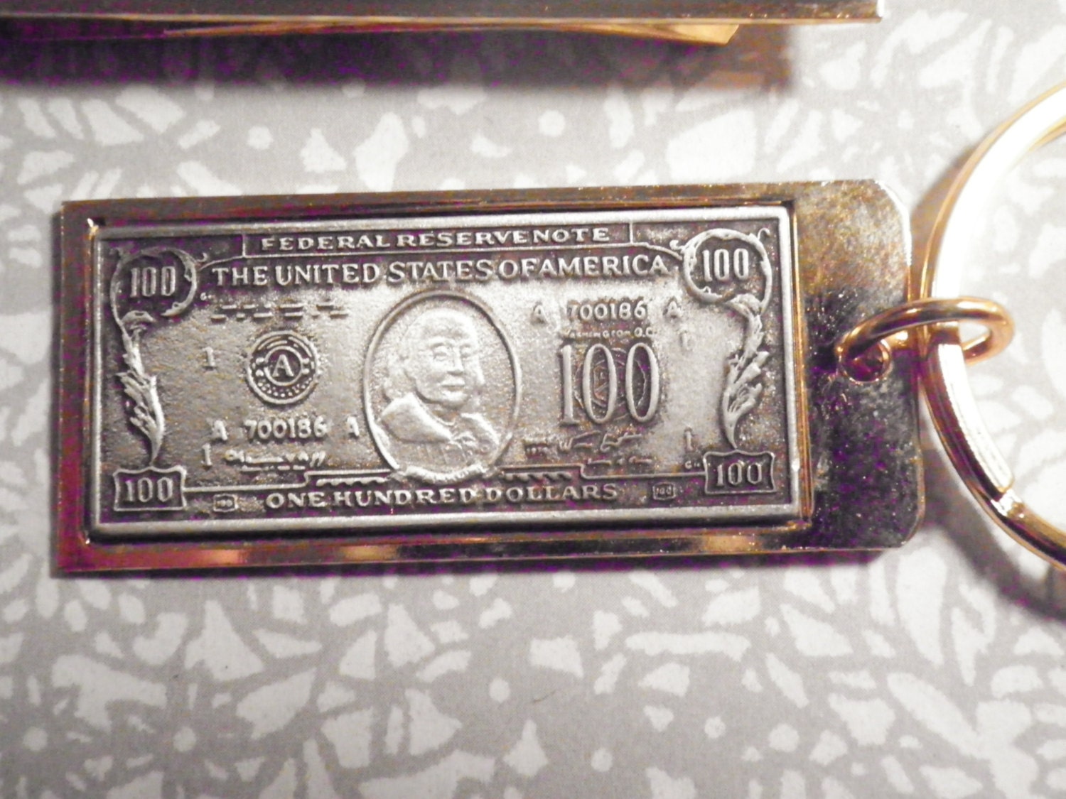 1 Goldplated 100 Dollar Bill Money Clip and Key Ring Set - Etsy, image size:1500x1125
