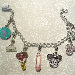 1 Disney 7&quot; Silverplated Bracelet with 7 Disney Charms