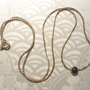 1 Goldplated 18&quot; Necklace with a 5mm Black Onyx Stone