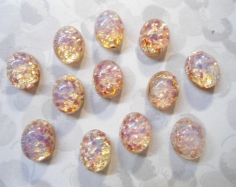 2 Fire Opal Simulant 18x13mm Glass Stones