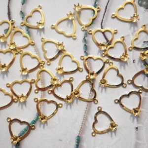24 Goldplated Heart Pendants with 3mm Setting