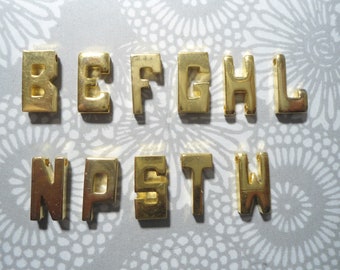 14 Goldplated Letters Charms with Holes no R or D