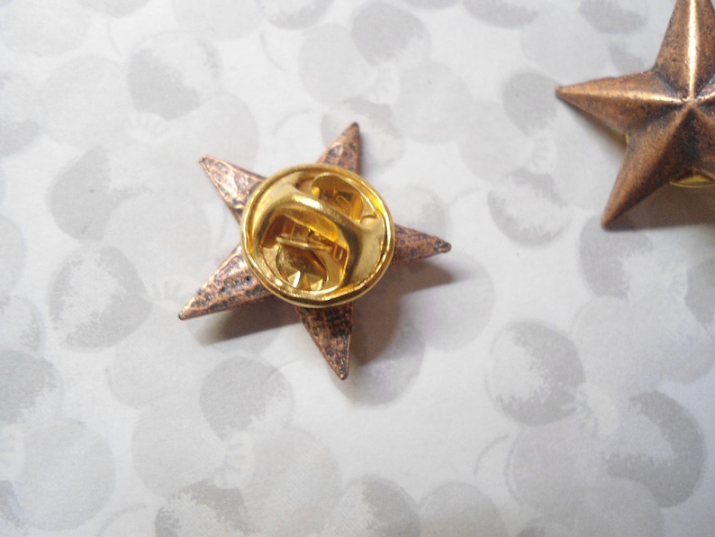 2 Military Style Bronze Star Pins Lapel Pins Etsy