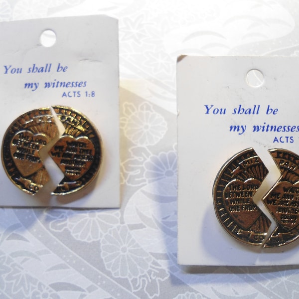 1 Set of Goldplated Miz-Pah Prayer Coin Pins