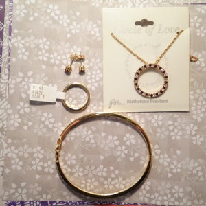 1 Set of Gigi Ruby July Birthday Jewelry