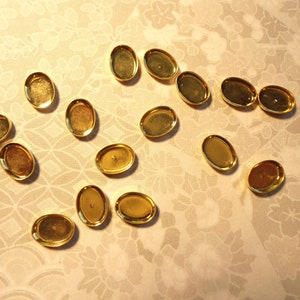 18 Goldplated 8x6mm Settings Jewelry Stone Settings Bezel Cups