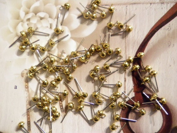 36 Brass Bead Earring Findings With Loop