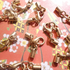 12 Goldplated Lobster Claw Clasp with 2-4mm Chain Crimp Caps