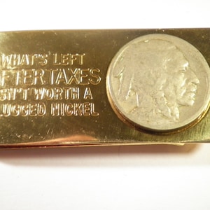 1 Vintage Goldplated Buffalo Money Clip