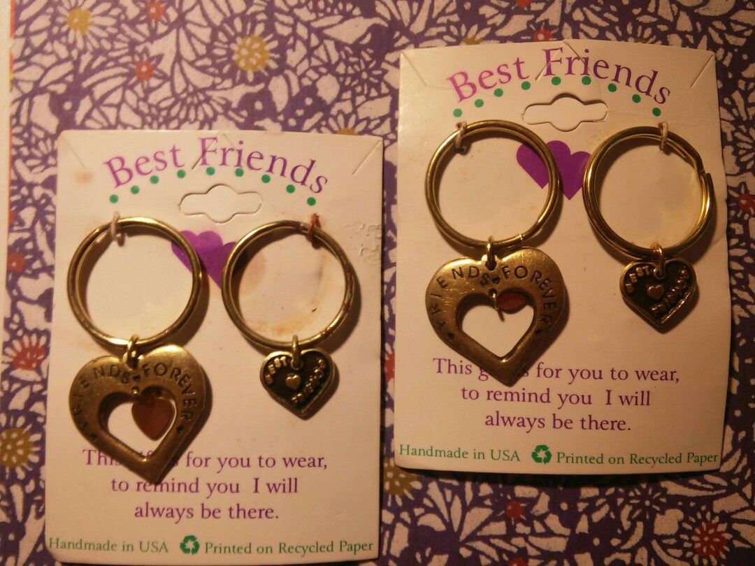 Vintage Goldplated Best Friends Keyrings, Set of 2 - Etsy