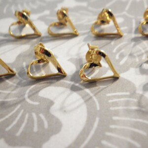 6 Prs. Gold Filled Heart Earrings image 2