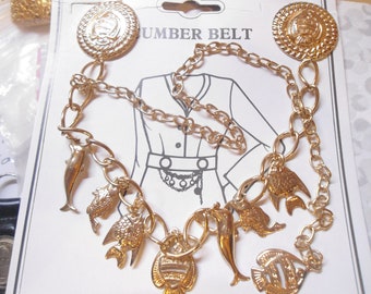 1 Goldplated Cumber Belt with 8 Fish Charms