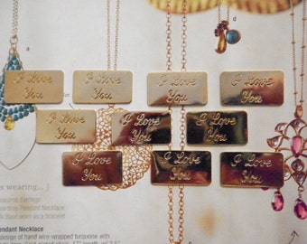 10 Goldplated I Love You Tags