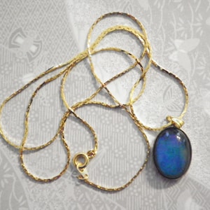 1 Vintage 18x13mm Moodstone on 18" Goldplated Necklace