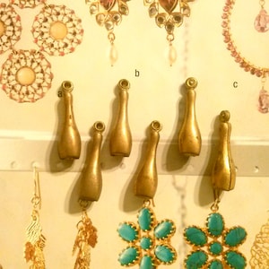 6 Brass Bowling Pin Charms