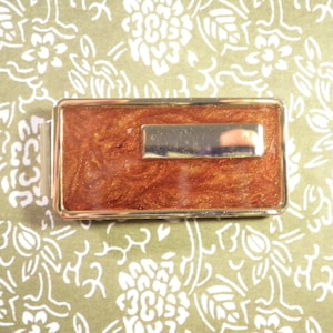 1 Vintage Woodgrain Goldplated Money Clip