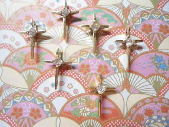 ラインストーン付き金メッキ十字架ペンダント6個 - Etsy 日本