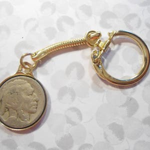 1 verguld Buffalo nikkel Indian Head nikkel Key Ring sleutelhanger