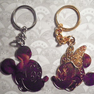 2 Vintage Disney Mickey and Mini Key Rings