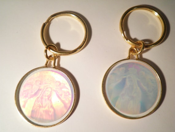 1 Vintage Glass Mother Mary Virgin Mary  Hologram… - image 1