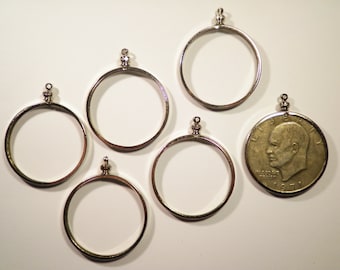 1 Silver Plated Eisenhower and Liberty Silver Dollar Coin Holder