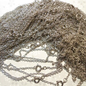 6 Silverplated 16&quot; Curb Chains Necklaces