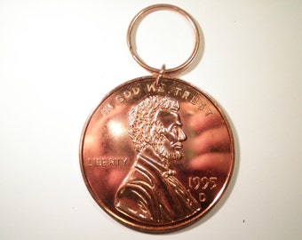 1 Large 3-1/4" Lincoln Penny Key Chain Key Ring