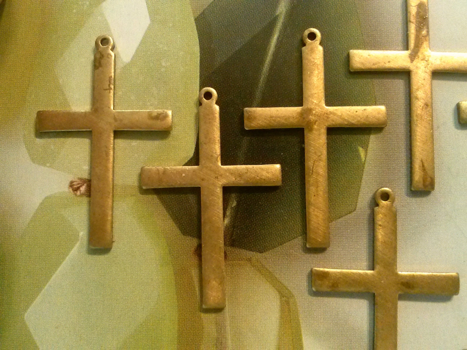 10 Brass Crosses - Etsy