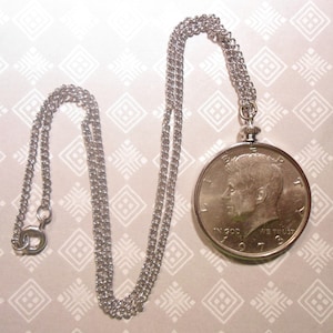 1 Silverplated Kennedy Half Dollar Necklace with Coin