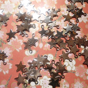 24 Vintage Steel 9mm Star Charms