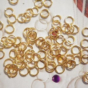 72 Vintage Goldplated 9mm x 1mm Jump Rings image 1