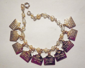 1  Vintage Silverplated Ten Commandment Children's Bracelet