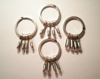 4 Vintage Silverplated Keyrings
