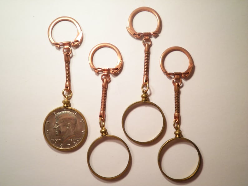 4 Coppercoated Kennedy Half Dollar Coin Holder Keyrings with 1 Etsy