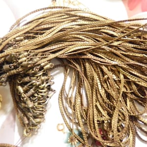4 Vintage Brass 18&quot; Watch Chains with 4 Clasps