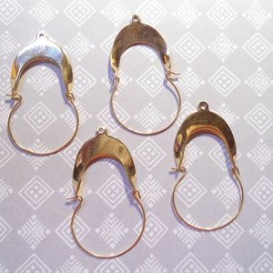 4 Goldplated Charm Holders with Loop