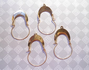 4 Goldplated Charm Holders with Loop