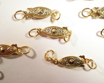 12 Goldplated  2 Part Connectors Clasps